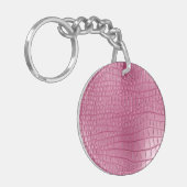 Pink Faux Alligator Animal Sleutelhanger (Voorkant Links)