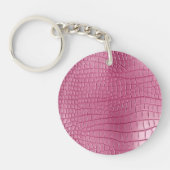 Pink Faux Alligator Animal Sleutelhanger (Voorkant)