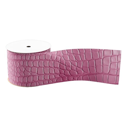 Pink Faux Alligator Animal Vrijgezellenfeest Grosgrain Lint (Spoel)