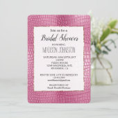 Pink Faux Alligator Animal Vrijgezellenfeest Kaart (Staand voorkant)