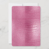 Pink Faux Alligator Animal Vrijgezellenfeest Kaart (Achterkant)