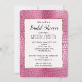 Pink Faux Alligator Animal Vrijgezellenfeest Kaart (Voorkant)