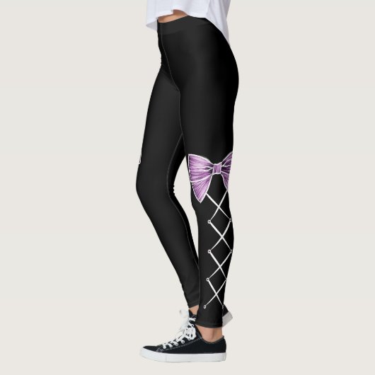 Pink Faux Bow verzonnen Spandex Leggings (Links)