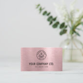 Pink Faux Brushed Metal Professional QR Code Visitekaartje (Staand voorkant)