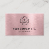 Pink Faux Brushed Metal Professional QR Code Visitekaartje (Voorkant)