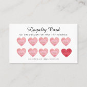 Pink Faux Crochet Heart Cupcake Bakery Klantenkaartje (Achterkant)