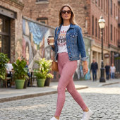 Pink Faux Denim Leggings