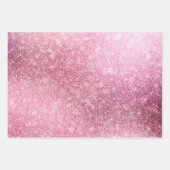 Pink Faux Glitter & Glam Inpakpapier Vel (Voorkant 3)