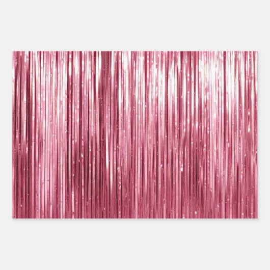 Pink Faux Glitter & Glam Inpakpapier Vel (Voorkant 2)