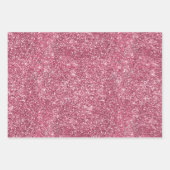 Pink Faux Glitter & Glam Inpakpapier Vel (Voorkant)
