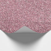 Pink Faux Glitter Verjaardag Cadeaupapier (Hoek)