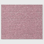 Pink Faux Glitter Verjaardag Cadeaupapier (Vlak)