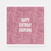 Pink Faux Glittery Stripes Servet (Voorkant)