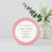 Pink Faux Gold Foil Polka Dots Patroon Kaart (Staand voorkant)