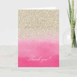 Pink Faux Gold Glitter Confetti Bedankt
