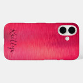 Pink Faux Metallic Shimmer Script gepersonaliseerd Case-Mate iPhone Case (Achterkant (horizontaal))