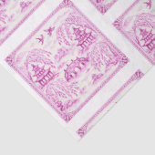 Pink faux porcelain Chinoiserie Willow Tile Tissuepapier (Detail)