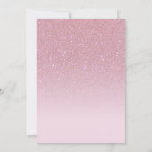 Pink Faux Sparkly Glitter Ombre Photo Quinceañera Kaart (Achterkant)