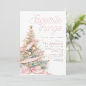 Pink Favorite Things Gift Exchange Christmas Kaart (Staand voorkant)