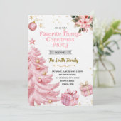 Pink Favorite Things Party Invitation Kaart (Staand voorkant)