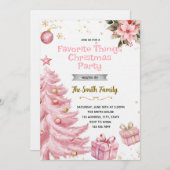 Pink Favorite Things Party Invitation Kaart (Voorkant / Achterkant)