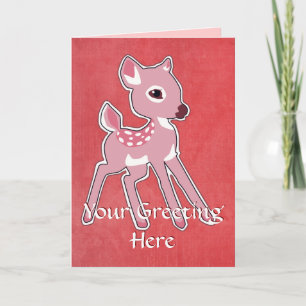 Pink Fawn-Wenskaart Kaart