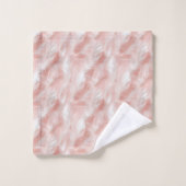 Pink Feathers Delicate White Monogrammed Bad Handdoek (Wasdoekje)