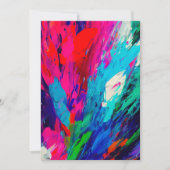 Pink Feathers Fingerpainting Card Uitnodiging (Voorkant)