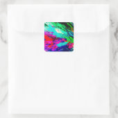 Pink Feathers Fisbee Vierkante Sticker (Tas)