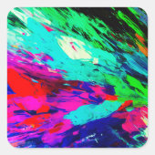 Pink Feathers Fisbee Vierkante Sticker (Voorkant)