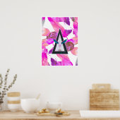 Pink Feathers Free Spirited Flamingo Art poster (Keuken)