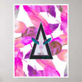 Pink Feathers Free Spirited Flamingo Art poster (Voorkant)