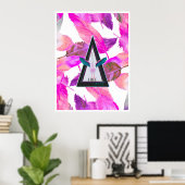 Pink Feathers Free Spirited Flamingo Art poster (Thuiskantoor)