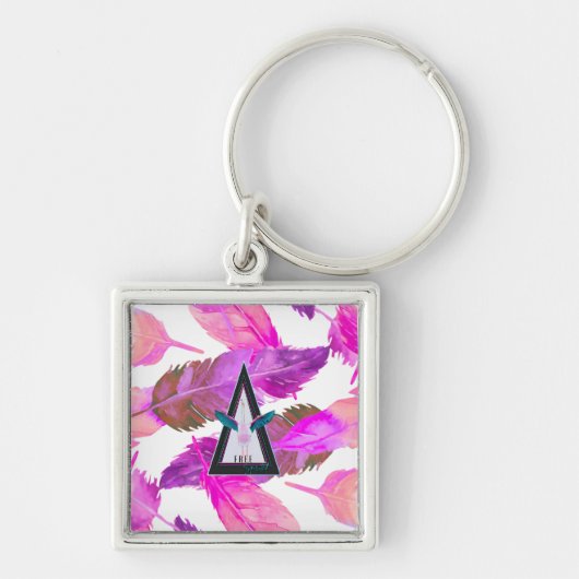 Pink Feathers Free spirited Flamingo Keychain (Voorkant)