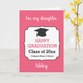 Pink Felicitaties Klasse van 2025 Afstuderen Kaart (Gele Bloem)