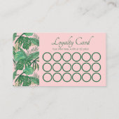 Pink Feminine Tropical Monstera Oerwoud Palm Klantenkaartje (Achterkant)