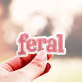 Pink Feral Schattigee typografie Vinyl Sticker