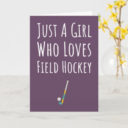 Pink Field Hockey Cards For Girls For Kids Kaart (Gele Bloem)