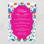 Pink Fiesta Floral Bridal Shower Menu Kaart (Voorkant)
