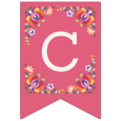 Pink Fiesta Floral Cinco de Mayo Bunting Banner (Tweede vlag)