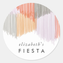 Pink Fiesta Fringe Ronde Sticker