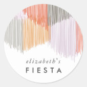 Pink Fiesta Fringe Ronde Sticker (Voorkant)