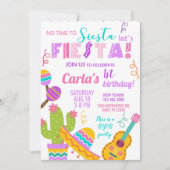 pink Fiesta girl birthday invitation, any age. Kaart (Voorkant)