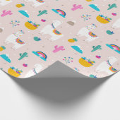 Pink Fiesta Llama Cadeaupapier (Hoek)