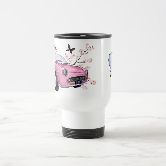 Pink Figaro travel mug - roze reisbeker (Center)