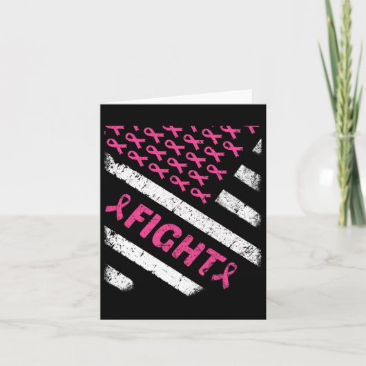 Pink Fight Support Squad Shirt US Flag Thin Line A Kaart (Voorkant)