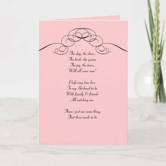 Pink filigraan Be my bridemaid card (Voorkant)