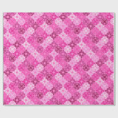 Pink Filigree Diamond Pattern  Cadeaupapier (Vlak)
