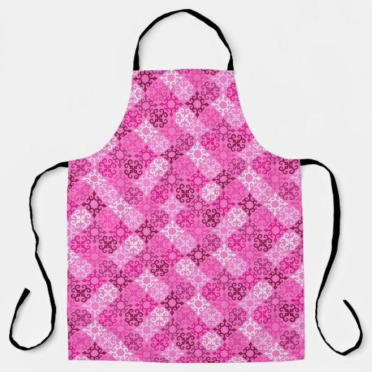 Pink Filigree Diamond Pattern  Schort (Voorkant)