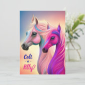 Pink Filly & Blue Colt Geslacht onthullen Kaart (Staand voorkant)